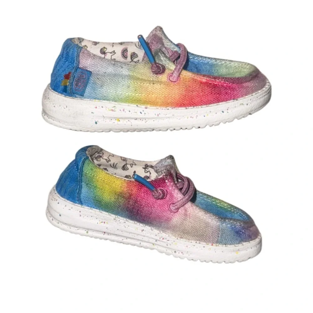 HEY DUDE Wendy Tie Dye slip on loafers toddler girl’s shoes size 6